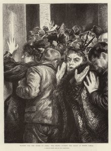 Waiting for the Doors to open, the Crowd outside the Salon at Monte Carlo by Charles Paul Renouard